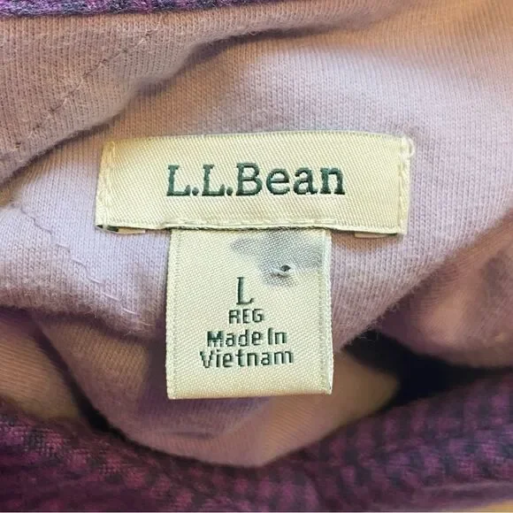 L.L. Bean Purple and Black Checked/Plaid Lined Shacket Size Large - Picture 3 of 14